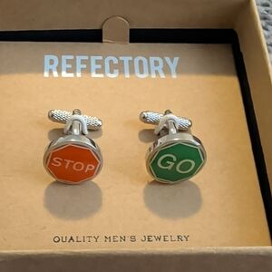 Stop Go Road Sign Cufflinks NEW